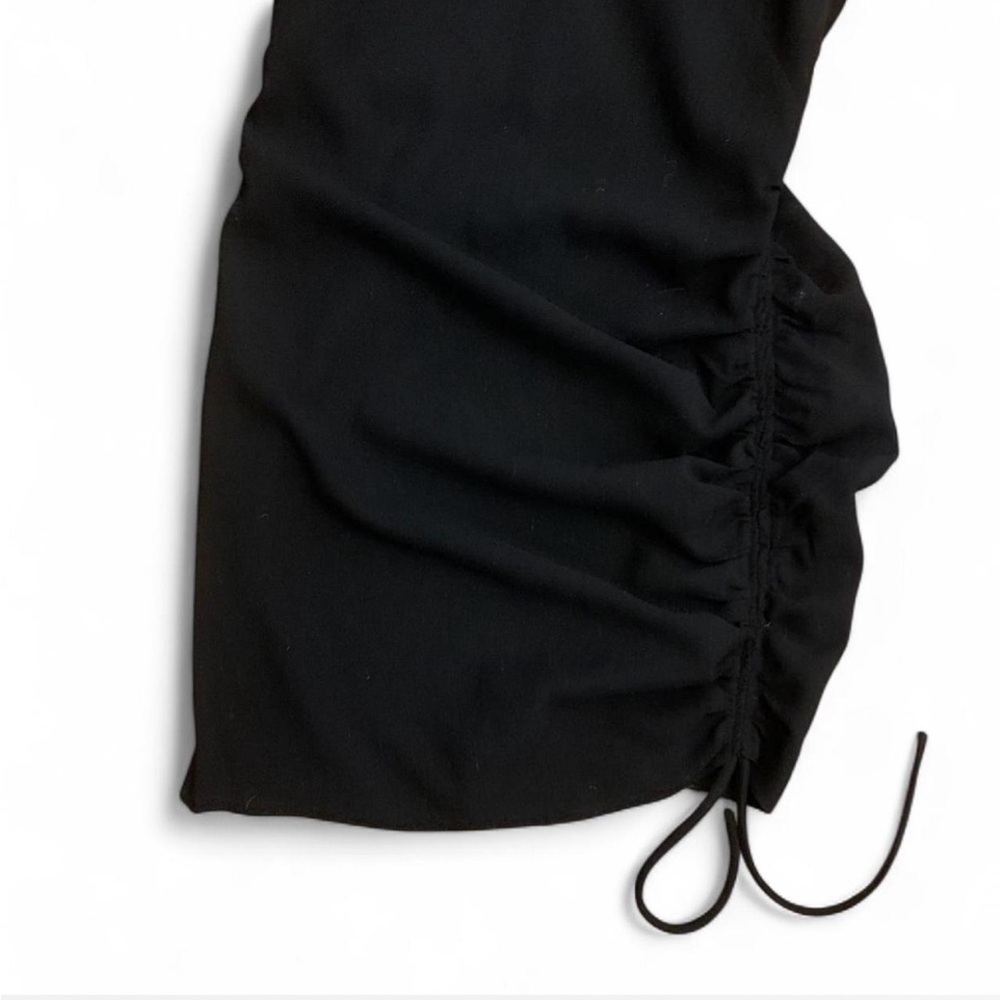 Zara Black Ruched Mini Slip Dress - Picture 2 of 5